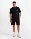 Sport Stripe Shorts Set - Black | ONZE Egypt