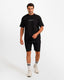 Stripe Detail Streetwear Shorts Set - Black | ONZE Egypt