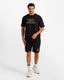 Graphic Print Shorts Set - Black | ONZE Egypt