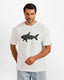 Shark Outline Graphic T-Shirt - White | ONZE Egypt