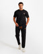 Contrast Trim Streetwear Two-Piece Set - Black | ONZE Egypt