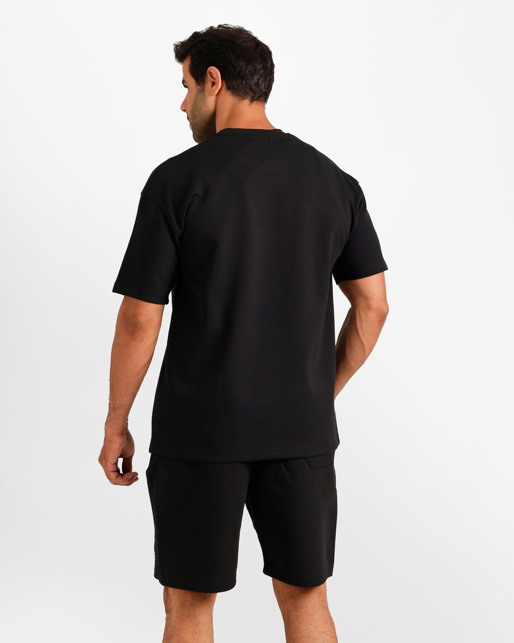 Graphic Print Shorts Set - Black | ONZE Egypt