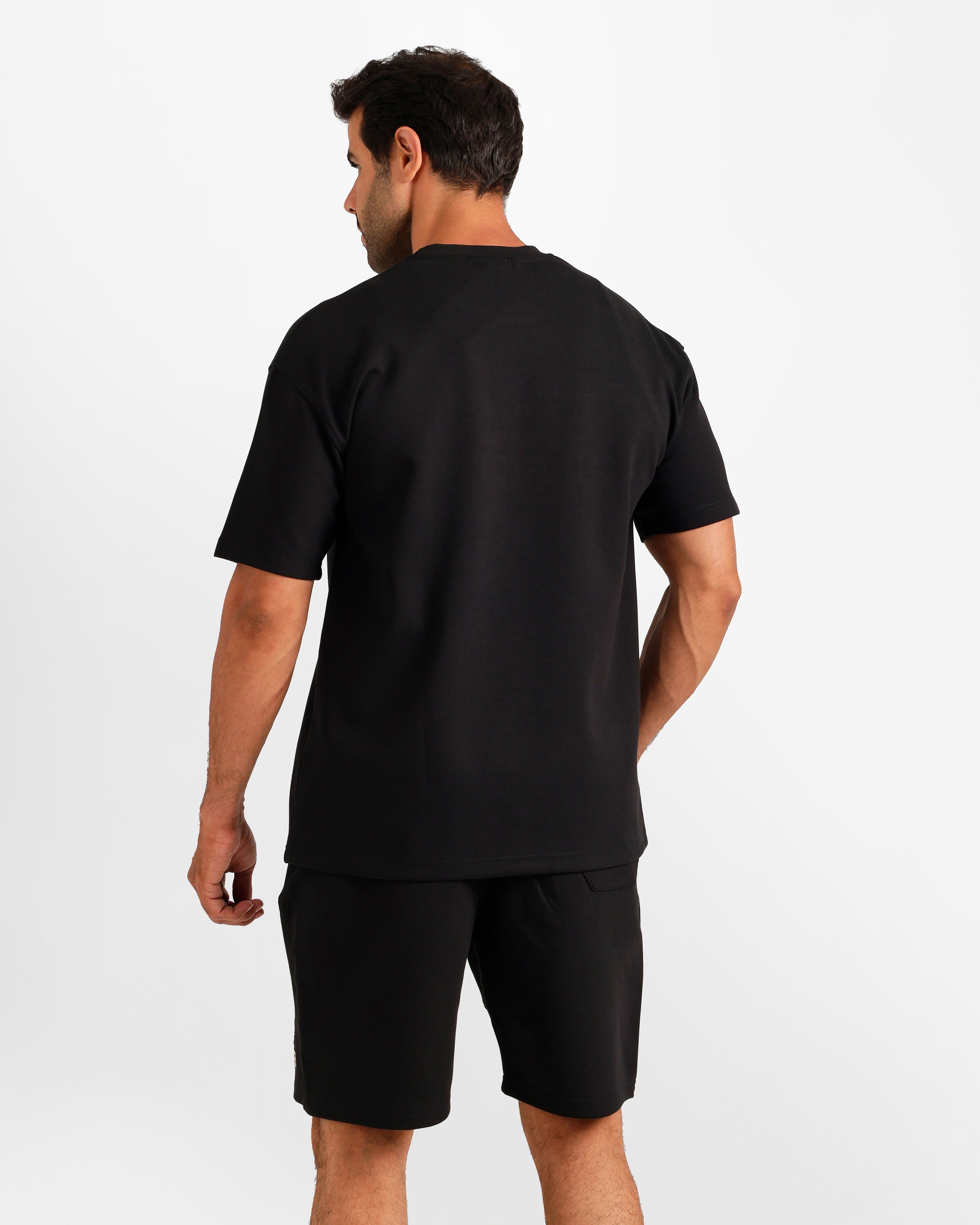 Graphic Print Shorts Set - Black | ONZE Egypt