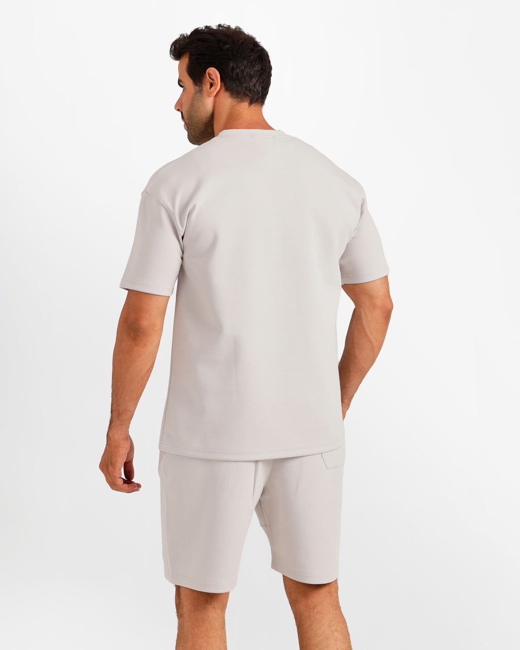 Graphic Print Shorts Set - Grey | ONZE Egypt