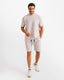 Minimal Embroidered Shorts Set - Grey | ONZE Egypt