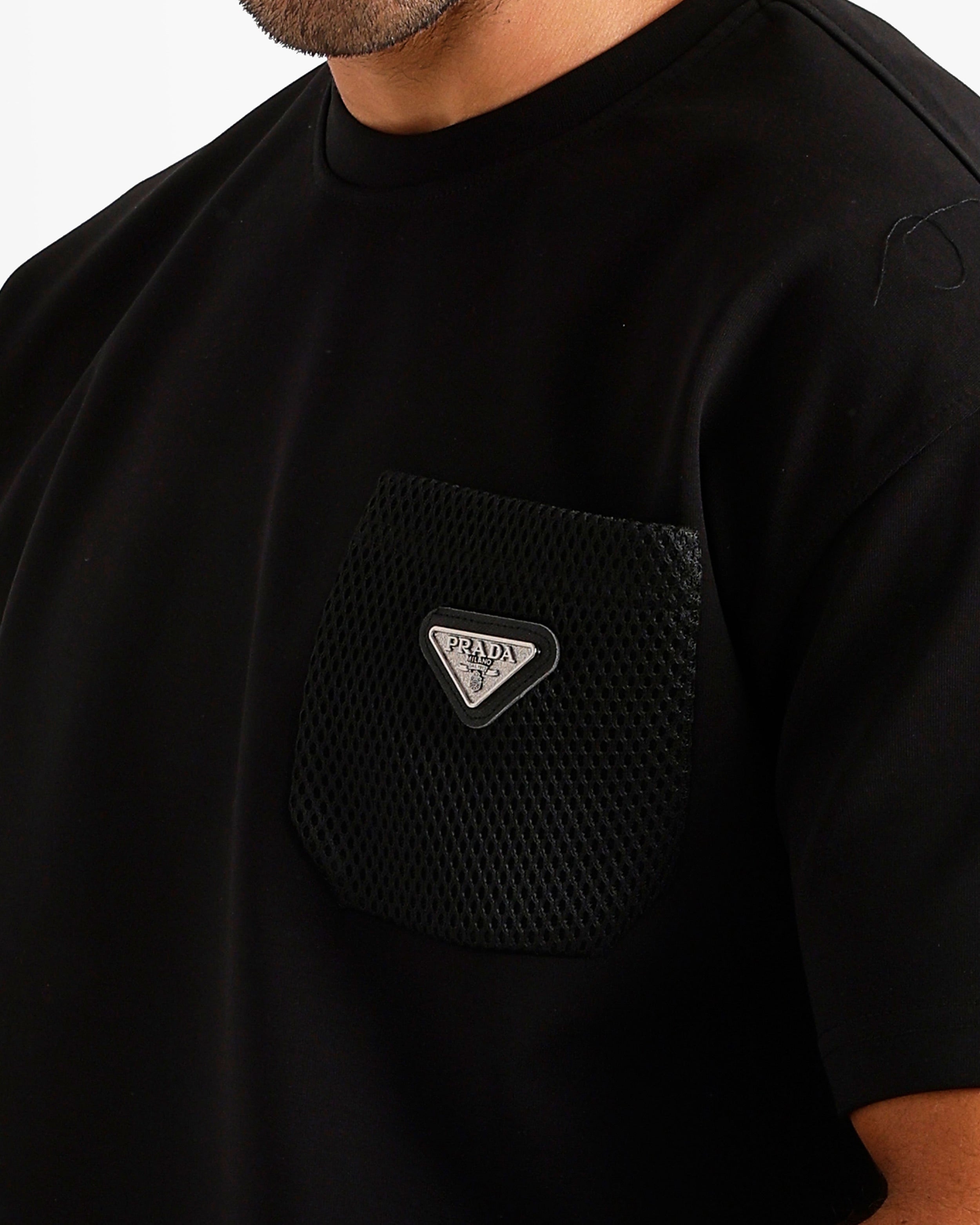 Contrast Mesh Pocket Set - Black | ONZE Egypt