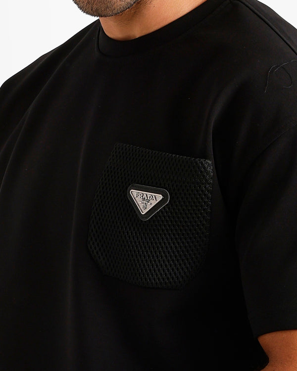 Contrast Mesh Pocket Set - Black | ONZE Egypt