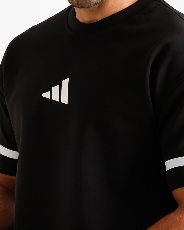 Sport Stripe Shorts Set - Black | ONZE Egypt