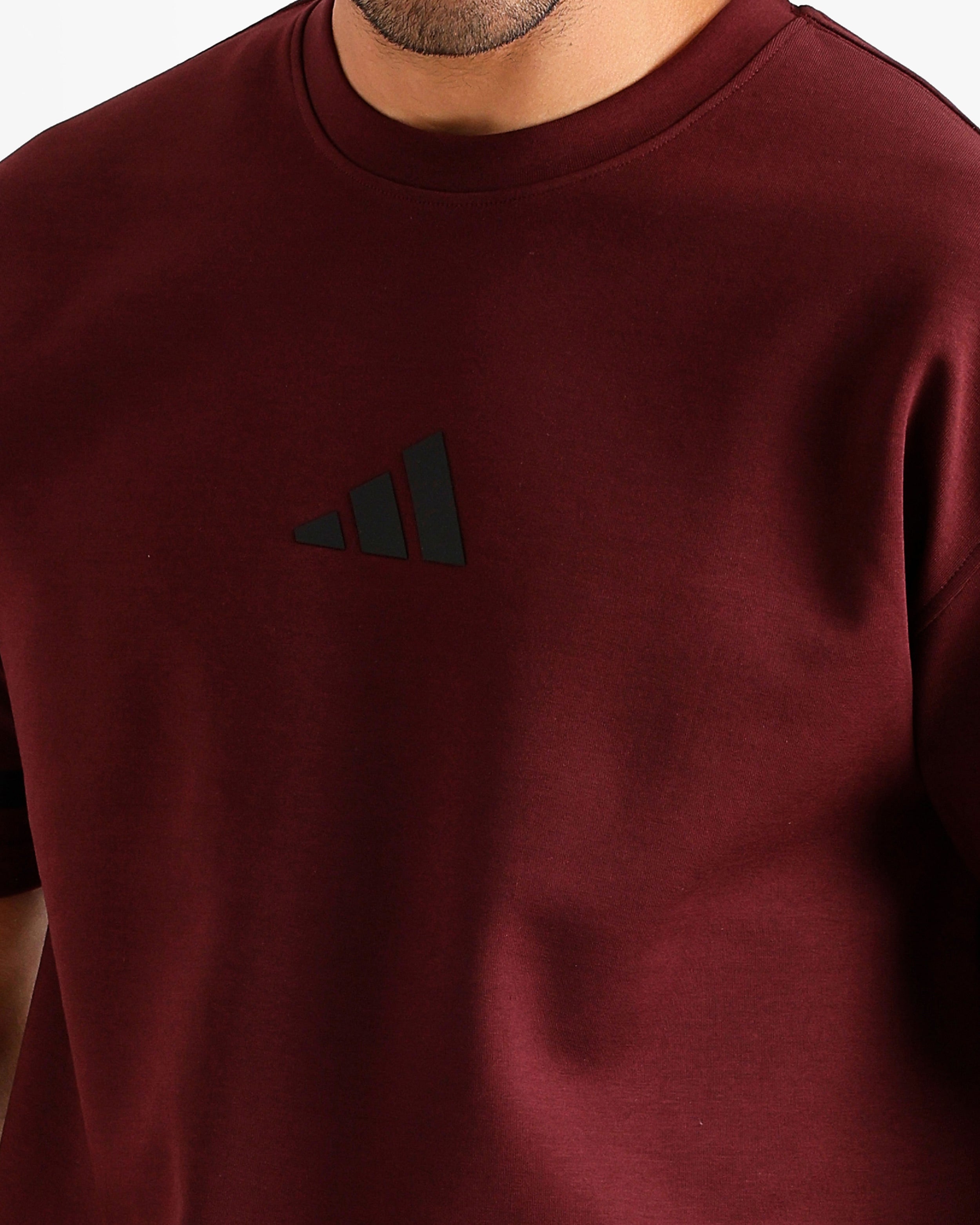 Sport Stripe Shorts Set - Burgundy | ONZE Egypt