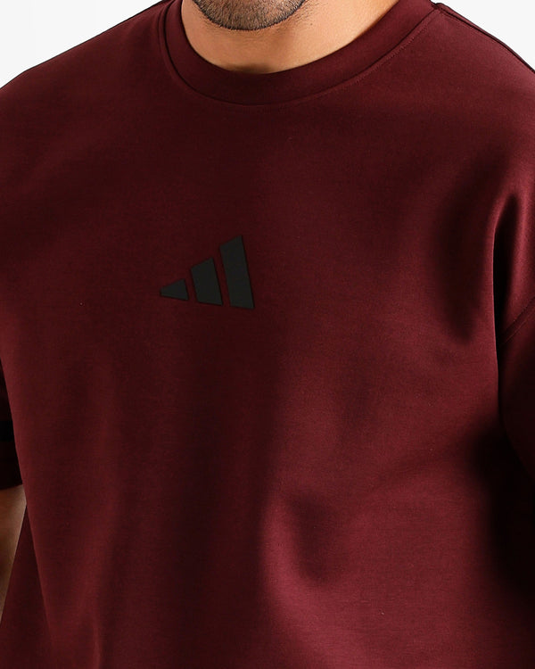 Sport Stripe Shorts Set - Burgundy | ONZE Egypt