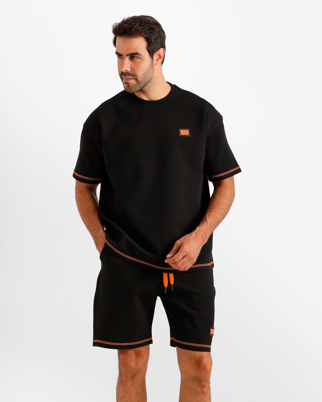 Minimal Patch Shorts Set - Black | ONZE Egypt
