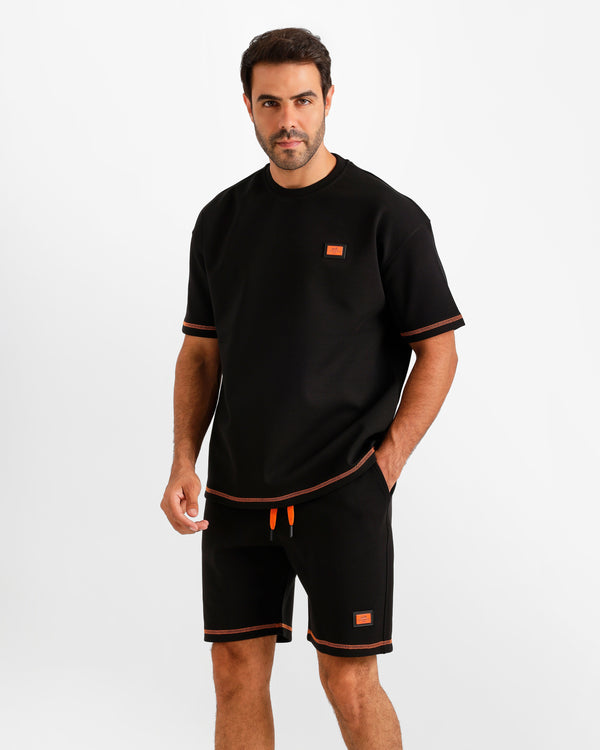 Minimal Patch Shorts Set - Black | ONZE Egypt