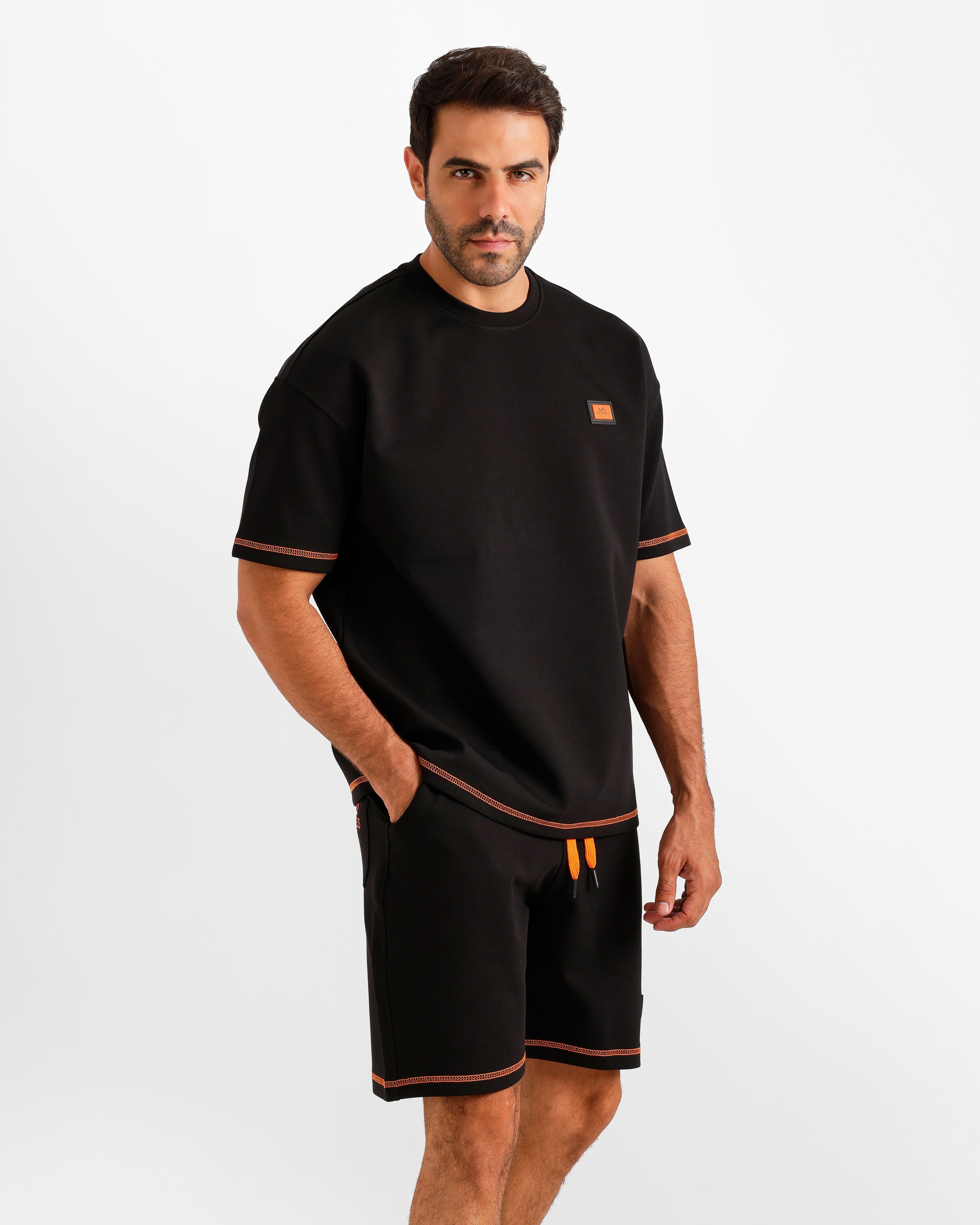 Minimal Patch Shorts Set - Black | ONZE Egypt