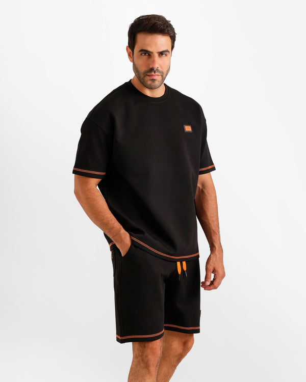 Minimal Patch Shorts Set - Black | ONZE Egypt