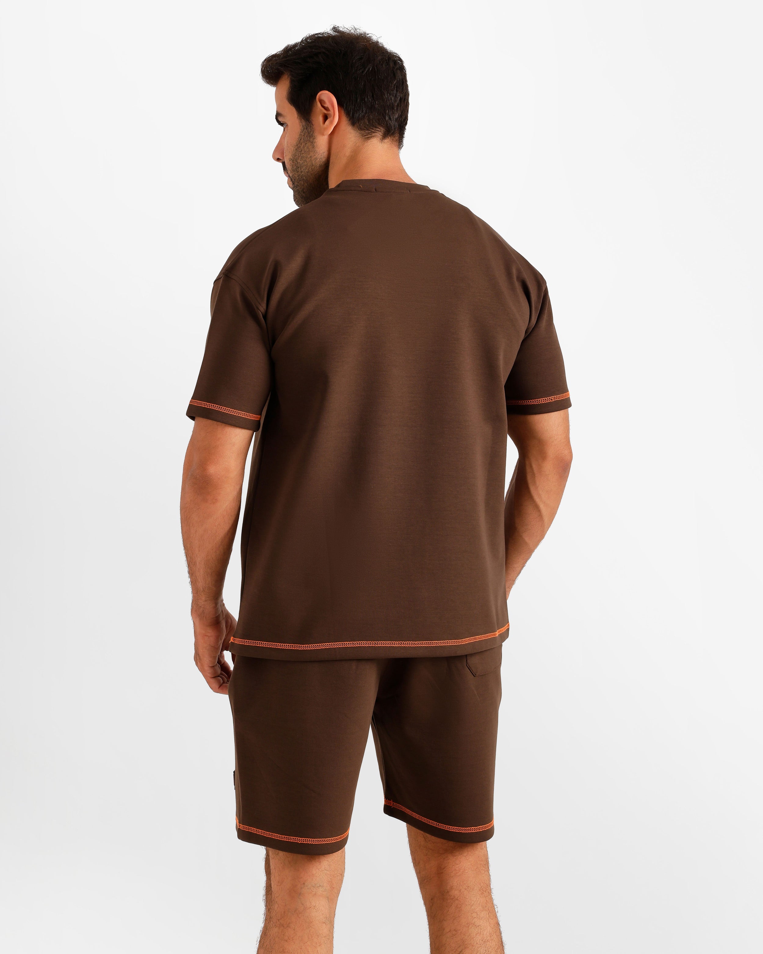 Minimal Patch Shorts Set - Brown | ONZE Egypt