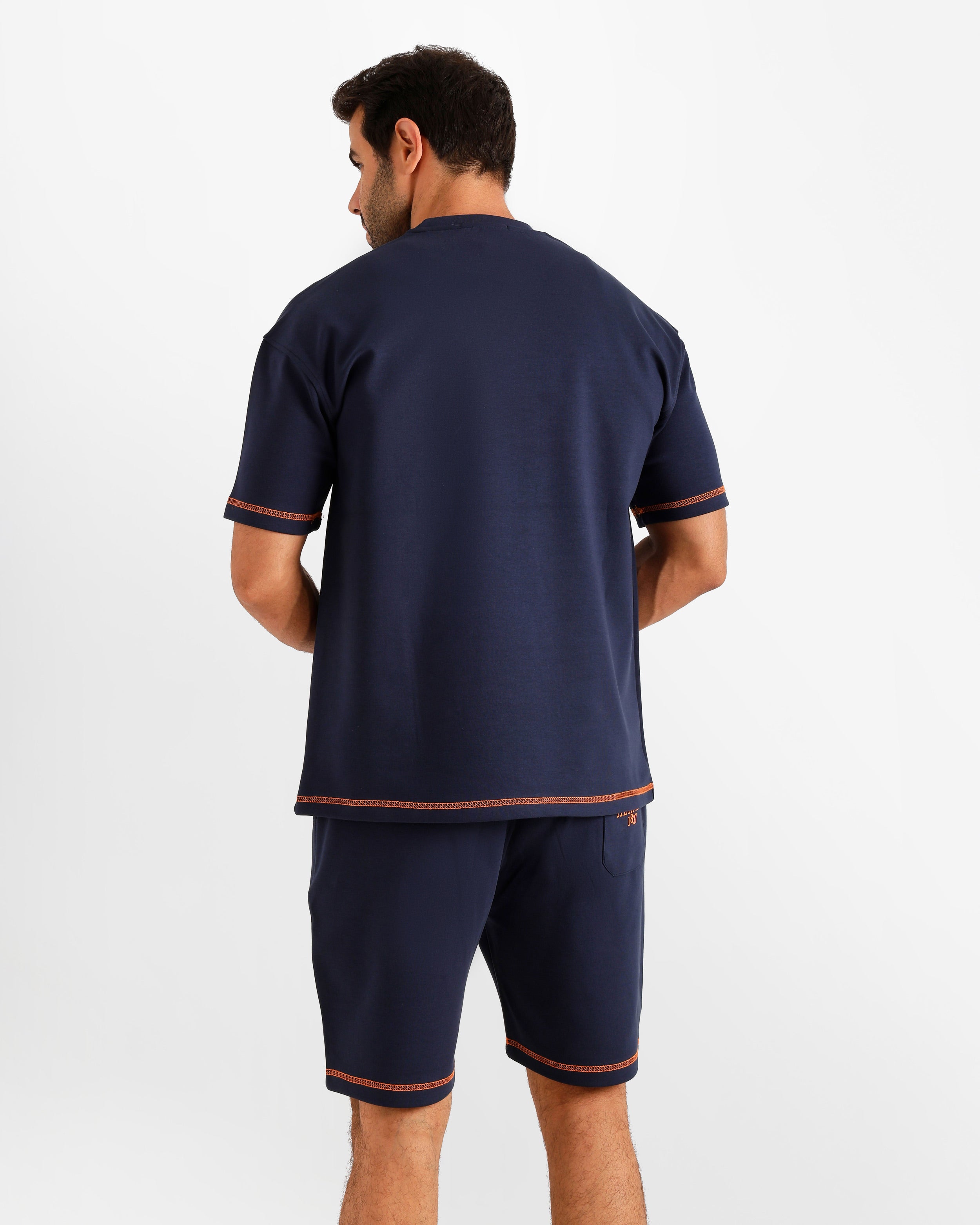 Minimal Patch Shorts Set - Dark Blue | ONZE Egypt