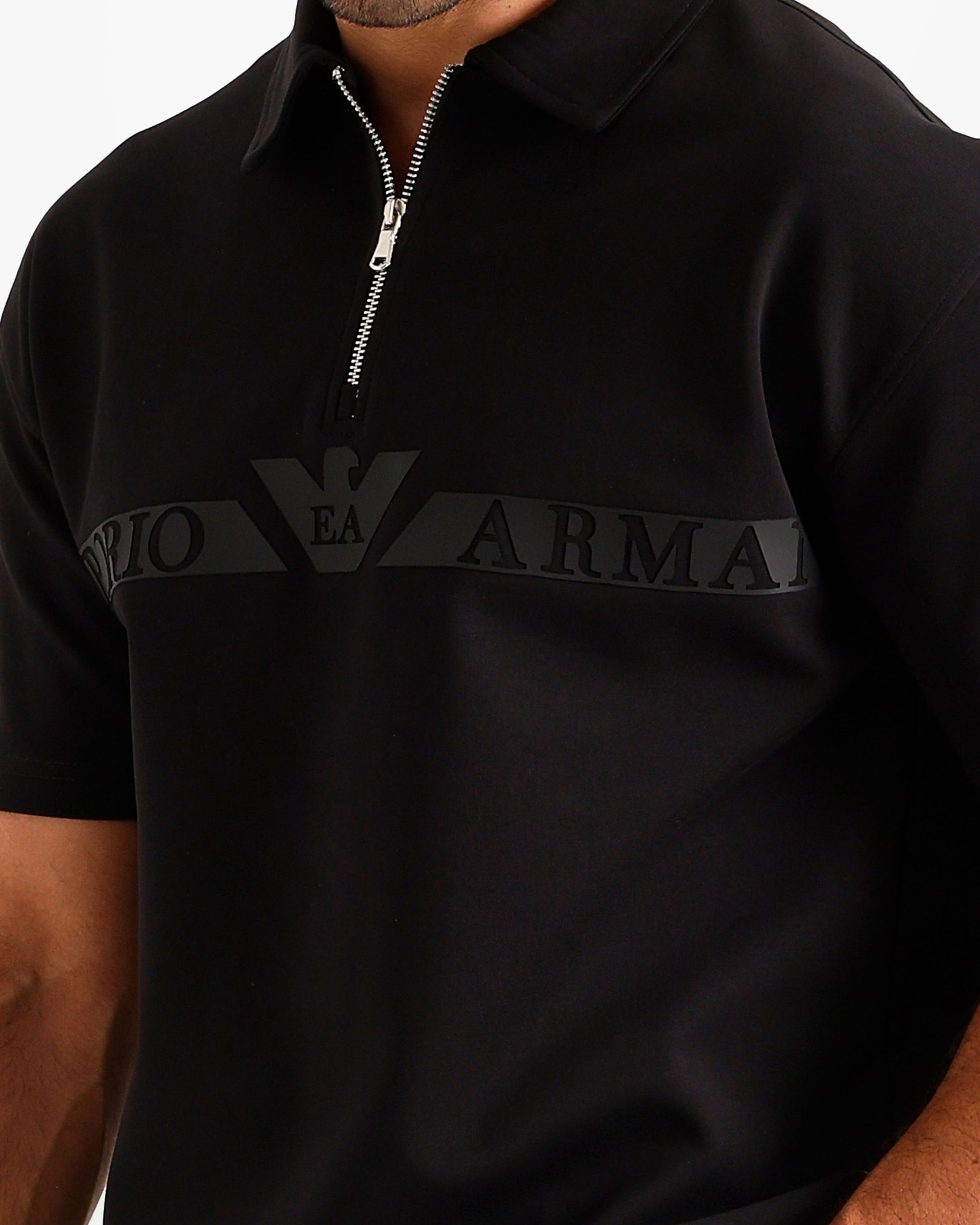 Logo Band Polo & Pants Set - Black | ONZE Egypt