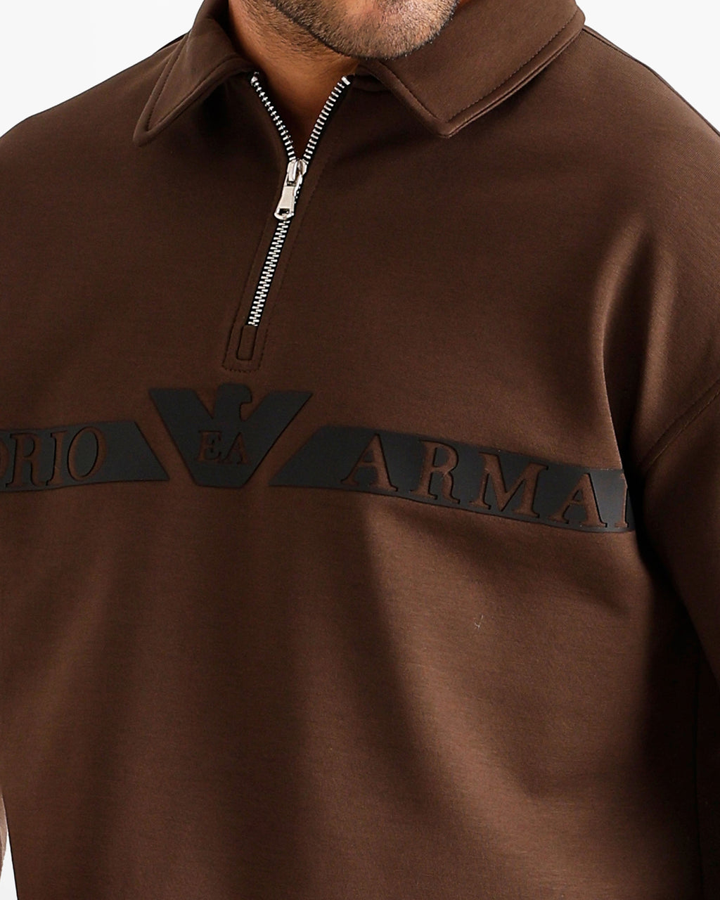 Logo Band Polo & Pants Set - Brown | ONZE Egypt