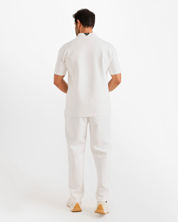 Logo Band Polo & Pants Set - White | ONZE Egypt