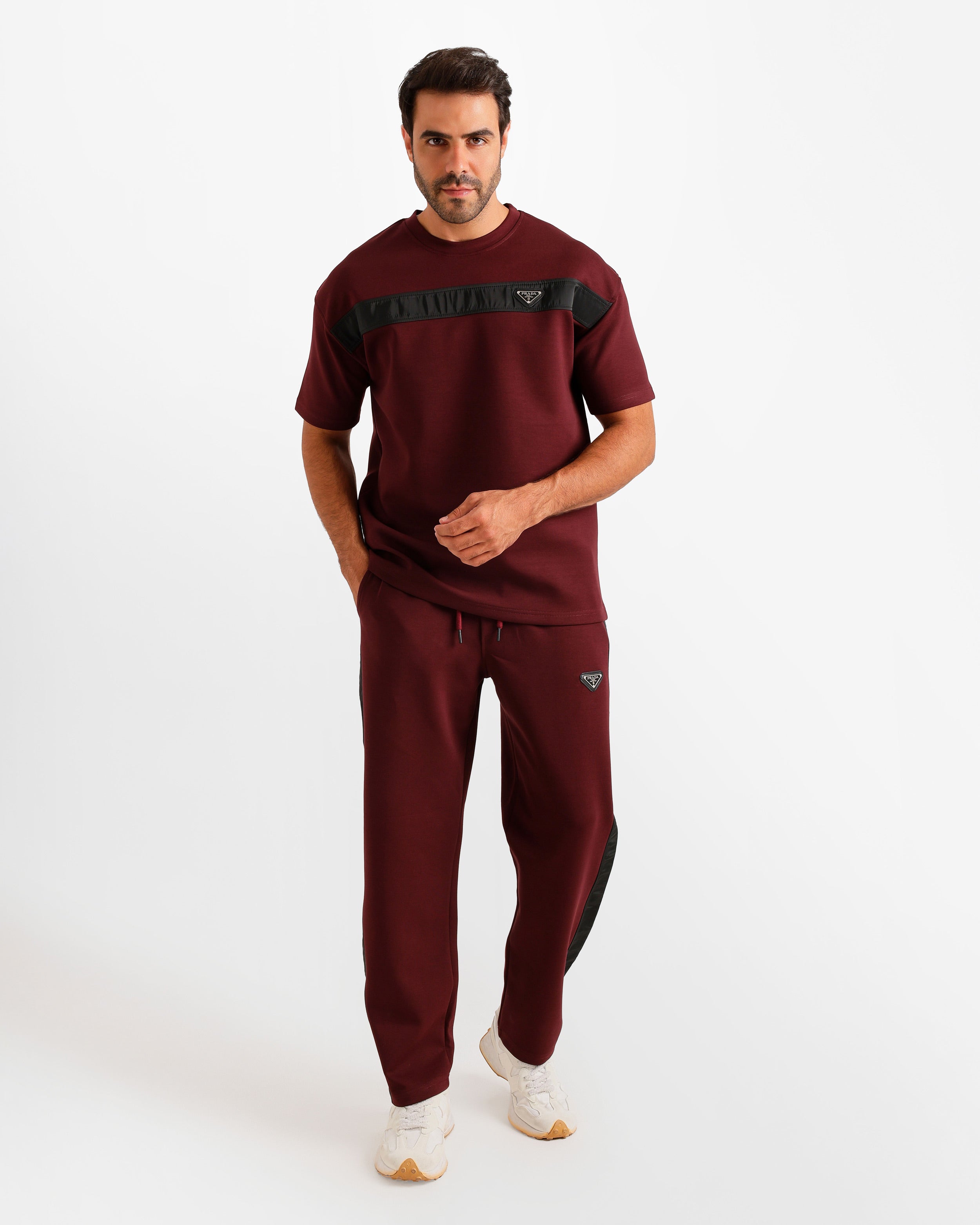 Contrast Chest Panel Set - Burgundy | ONZE Egypt Main image