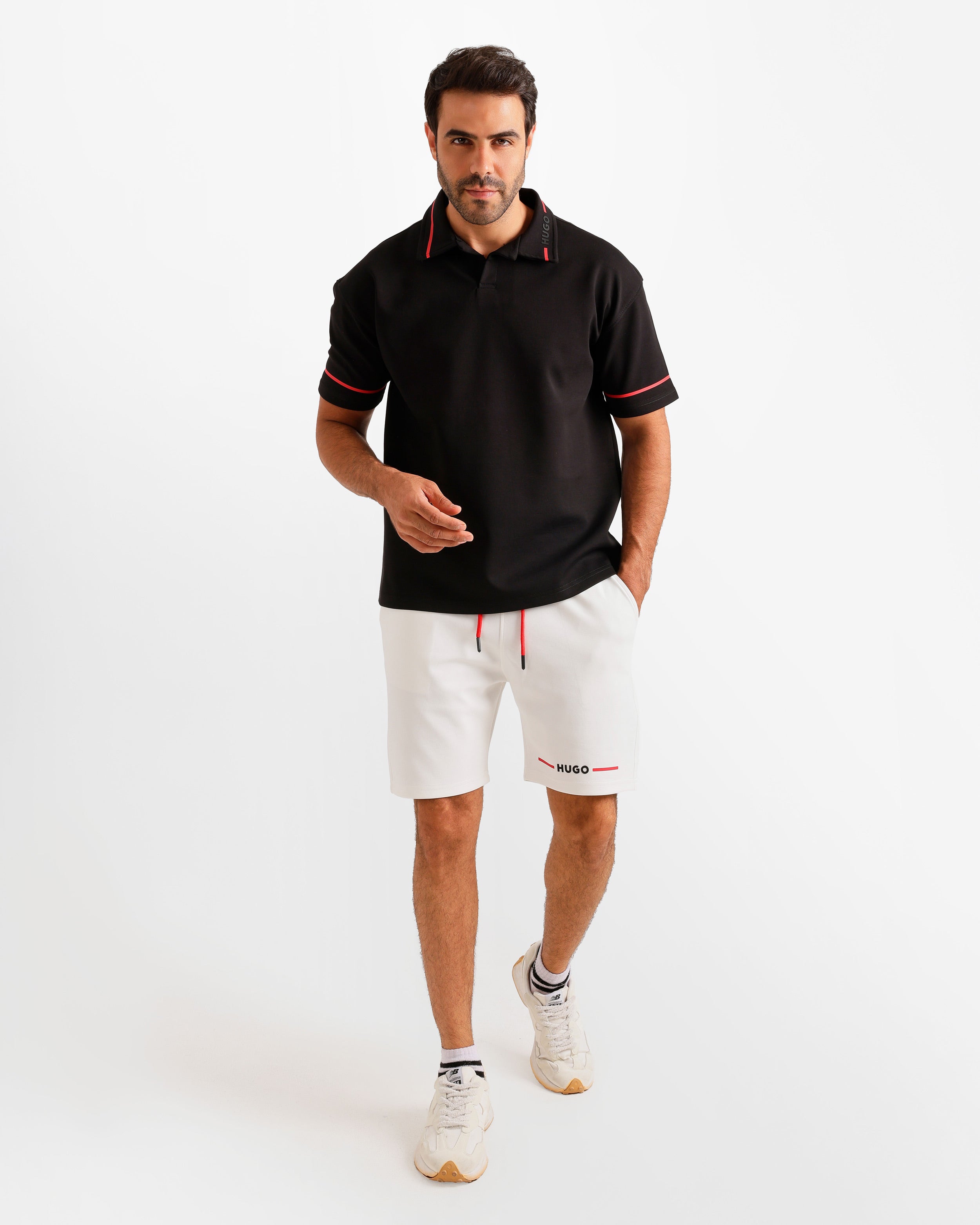 Signature Collar Polo Set - Black | ONZE Egypt Main image