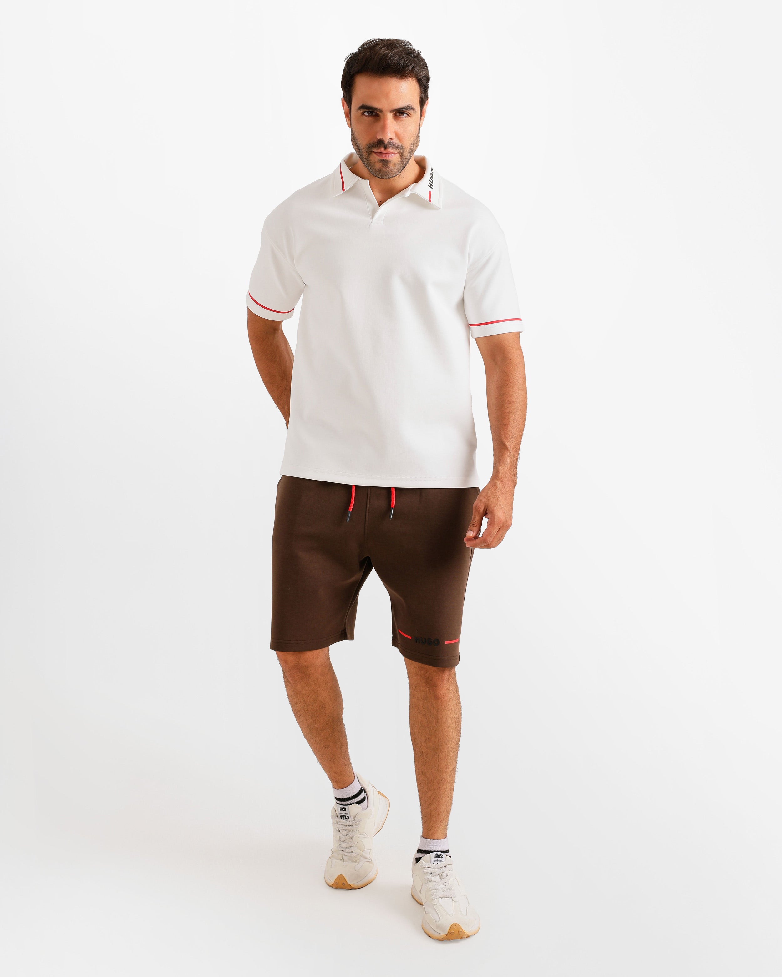 Signature Collar Polo Set - White | ONZE Egypt Main image