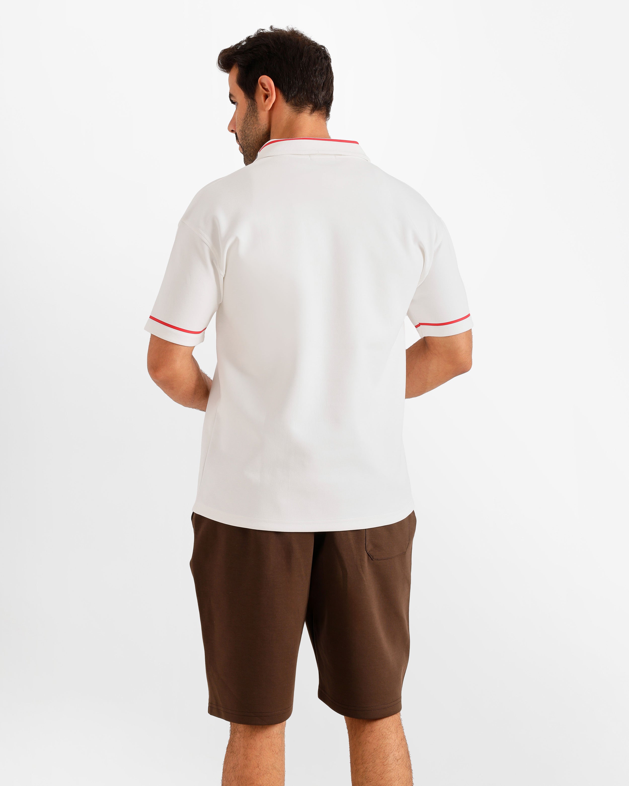 Signature Collar Polo Set - White | ONZE Egypt