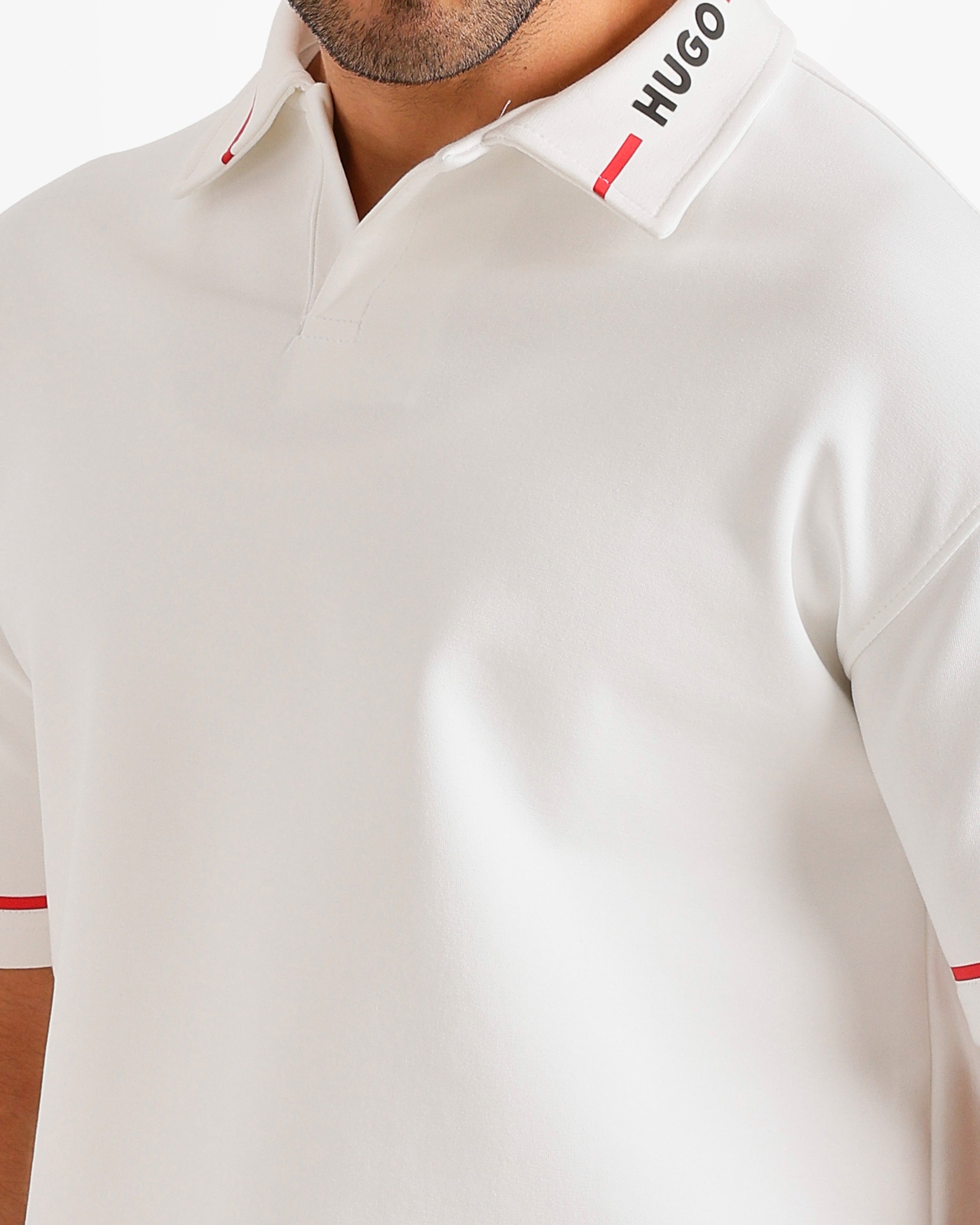 Signature Collar Polo Set - White | ONZE Egypt
