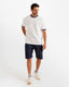 Contrast Neck Casual Shorts Set - Dark Blue | ONZE Egypt