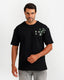 Floral Embroidery Streetwear T-Shirt - Black | ONZE Egypt