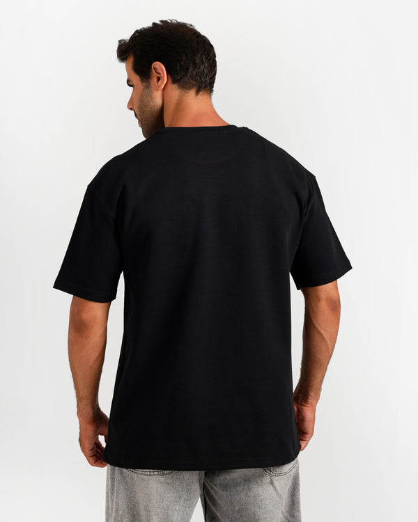 Mesh Pocket Streetwear T-Shirt - Black | ONZE Egypt