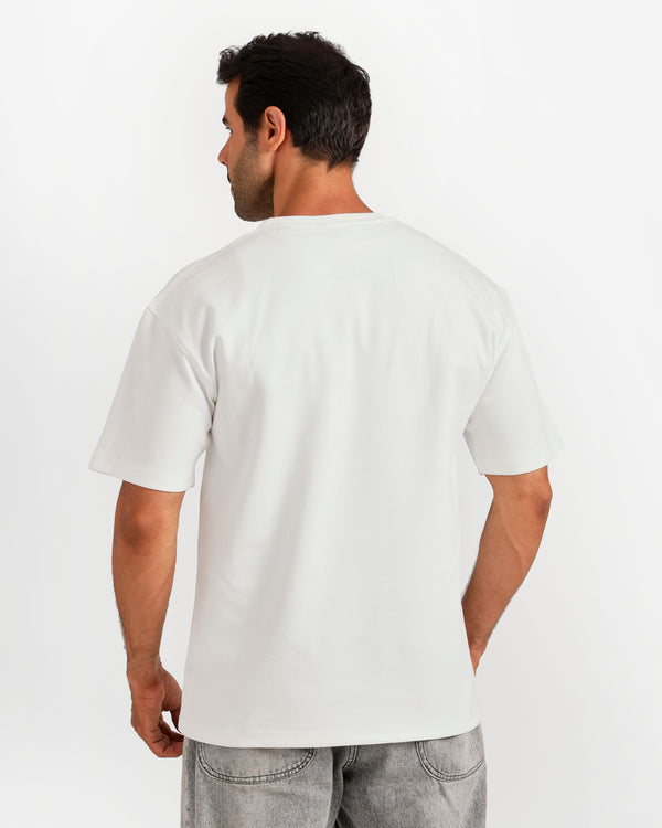 Mesh Pocket Streetwear T-Shirt - White | ONZE Egypt