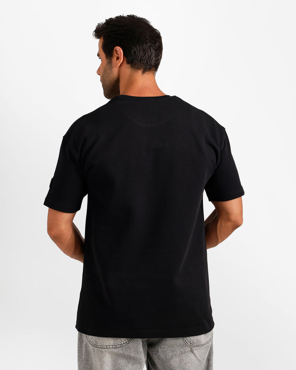 Equestrian Embroidery Streetwear T-Shirt - Black | ONZE Egypt