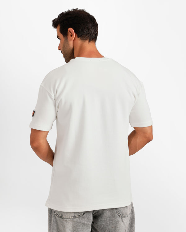 Equestrian Embroidery Streetwear T-Shirt - White | ONZE Egypt