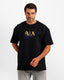 Bold Front Graphic Relaxed Fit T-Shirt - Black | ONZE Egypt