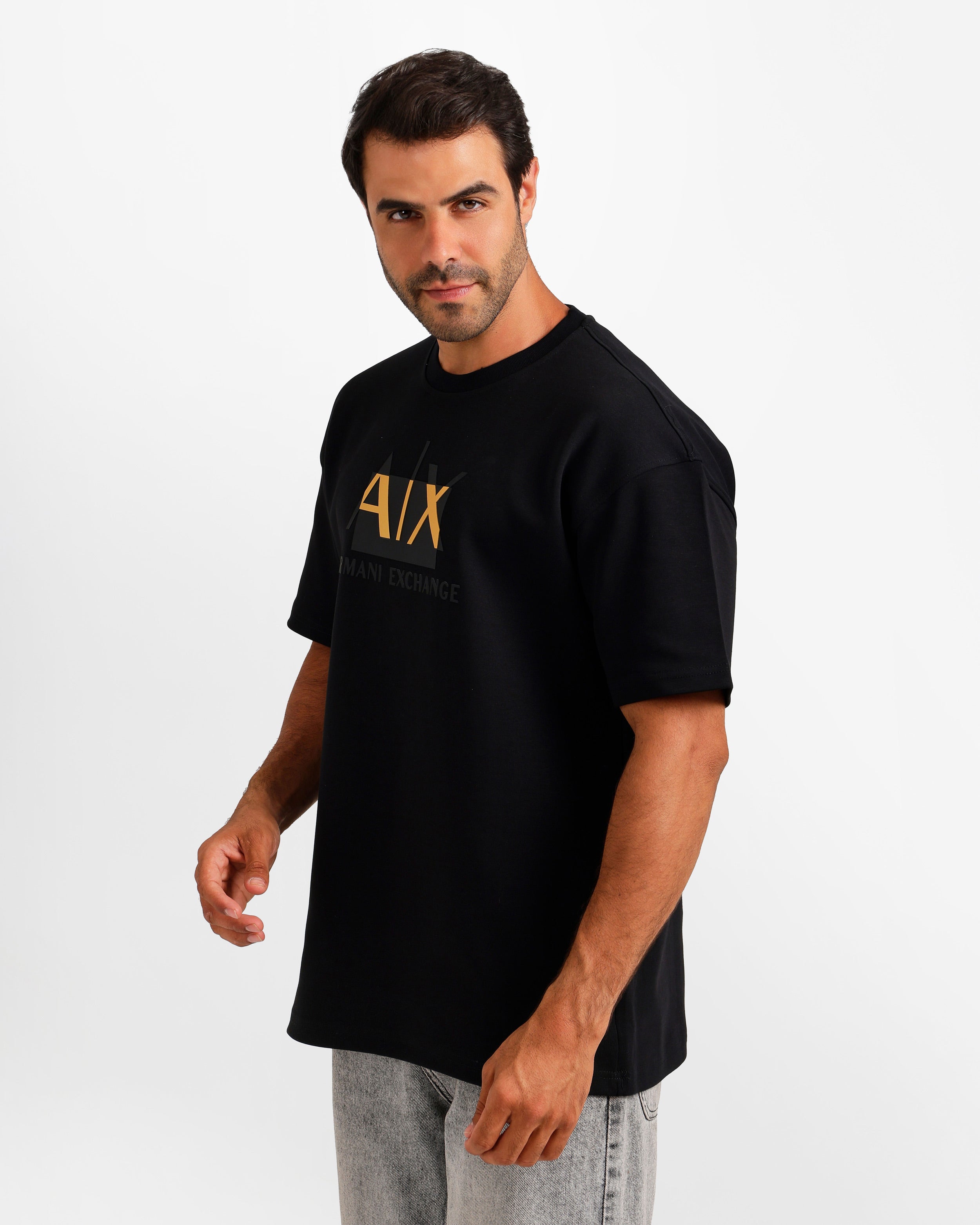 Bold Front Graphic Relaxed Fit T-Shirt - Black | ONZE Egypt