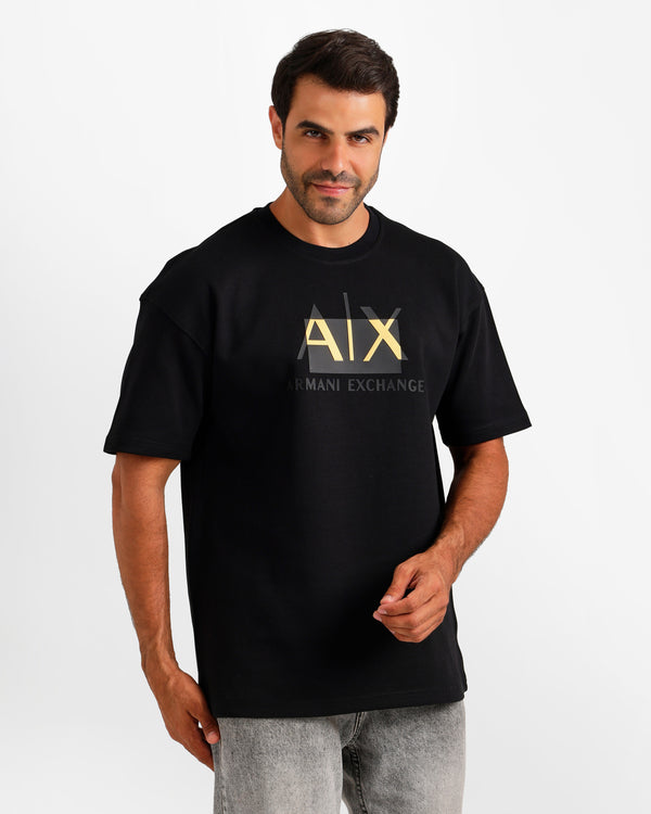 Bold Front Graphic Relaxed Fit T-Shirt - Black | ONZE Egypt