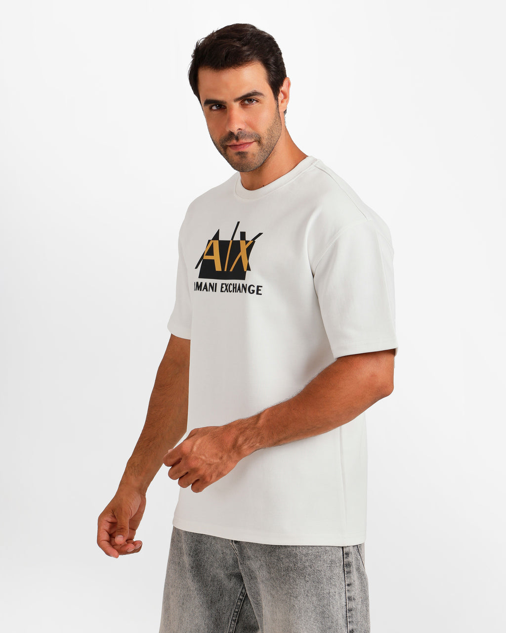 Bold Front Graphic Relaxed Fit T-Shirt - White | ONZE Egypt