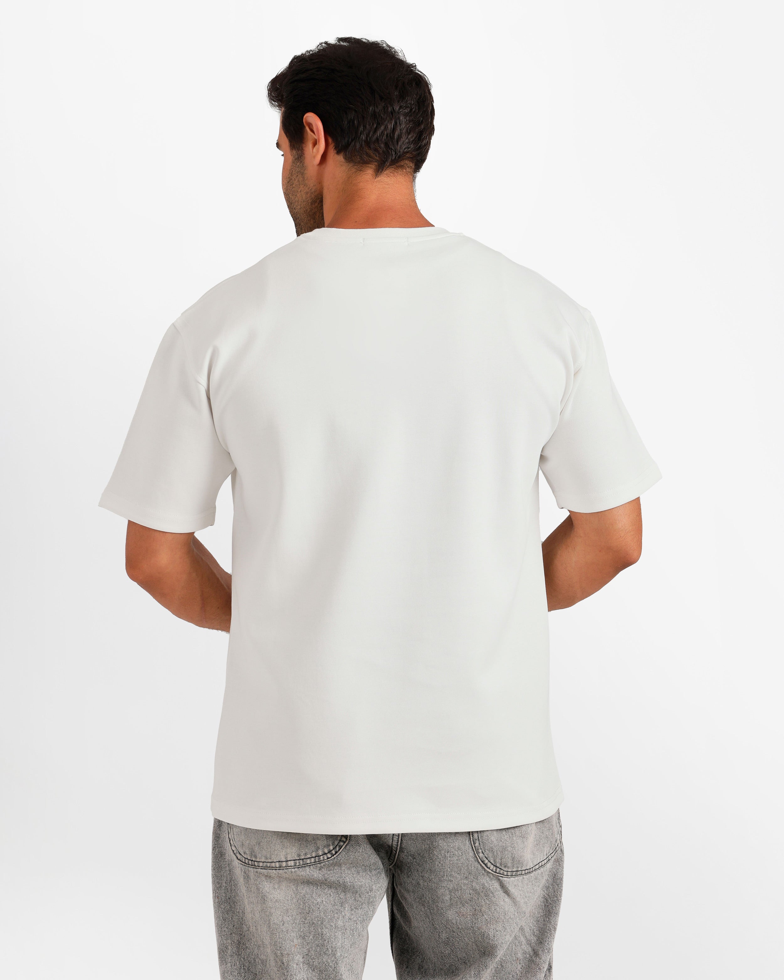 Bold Front Graphic Relaxed Fit T-Shirt - White | ONZE Egypt
