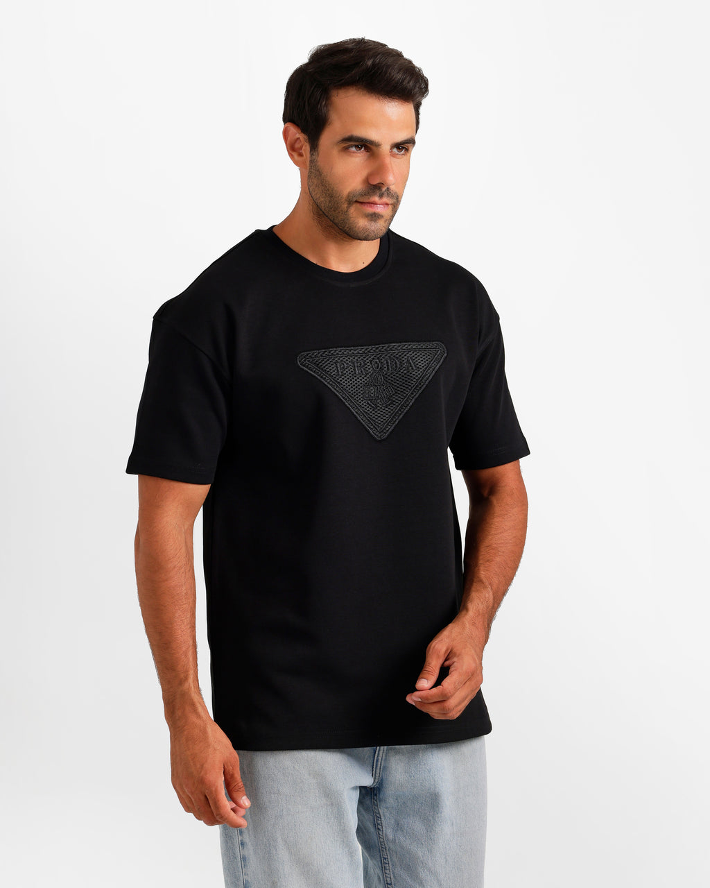 Triangle Patch Streetwear T-Shirt - Black | ONZE Egypt