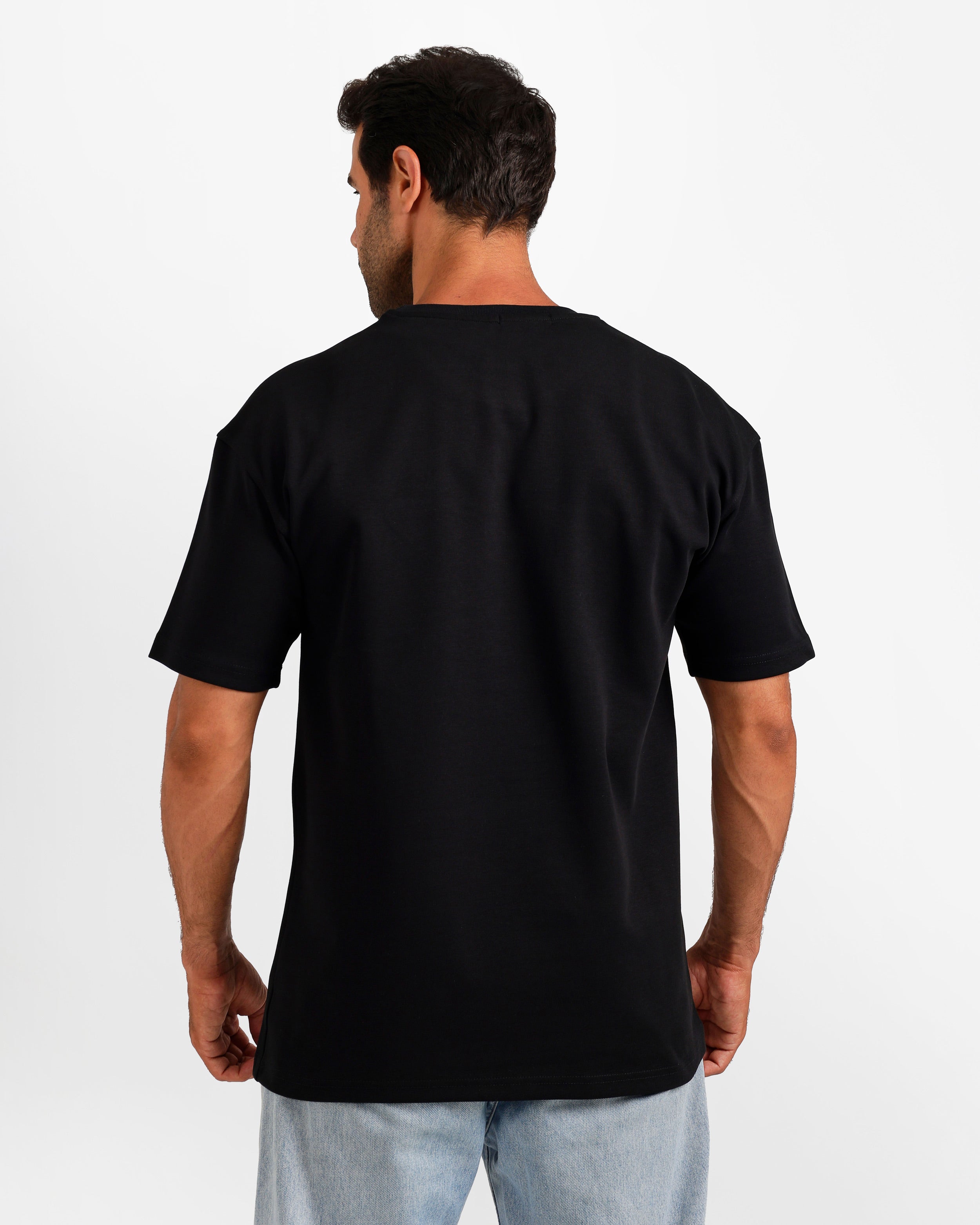 Triangle Patch Streetwear T-Shirt - Black | ONZE Egypt