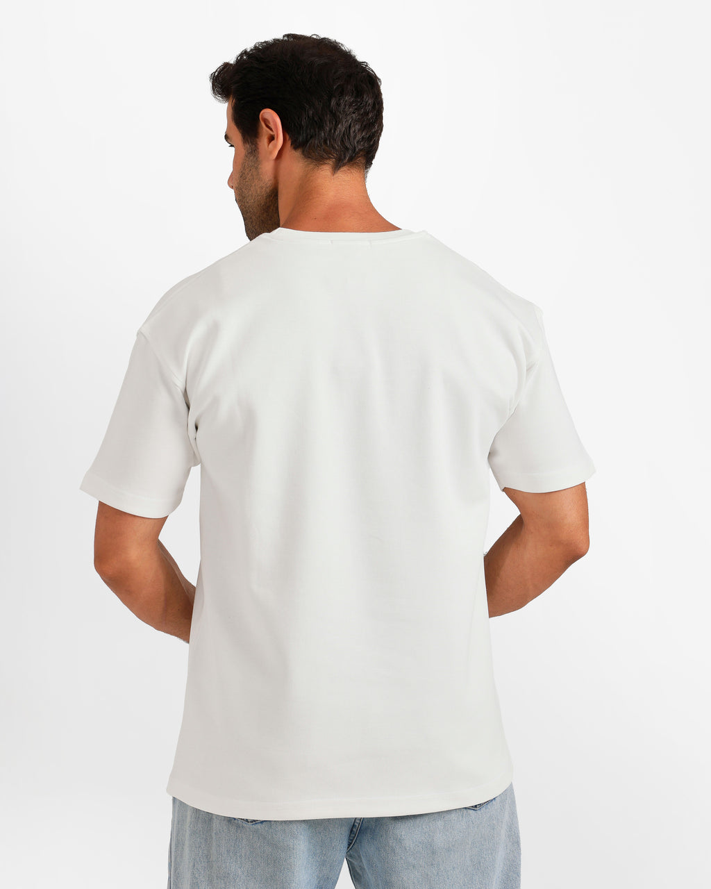 Triangle Patch Streetwear T-Shirt - White | ONZE Egypt