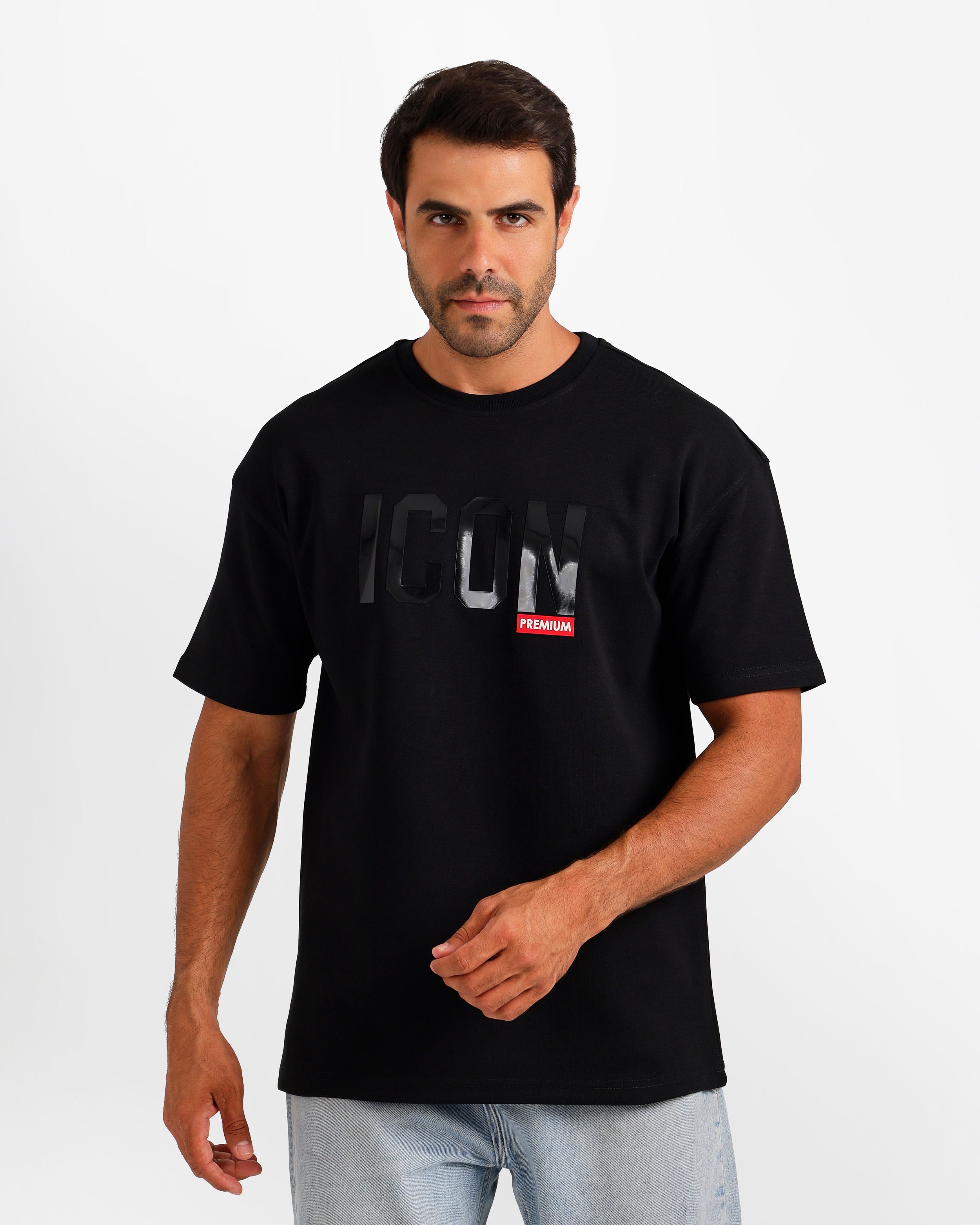 Bold Typography Graphic T-Shirt - Black | ONZE Egypt