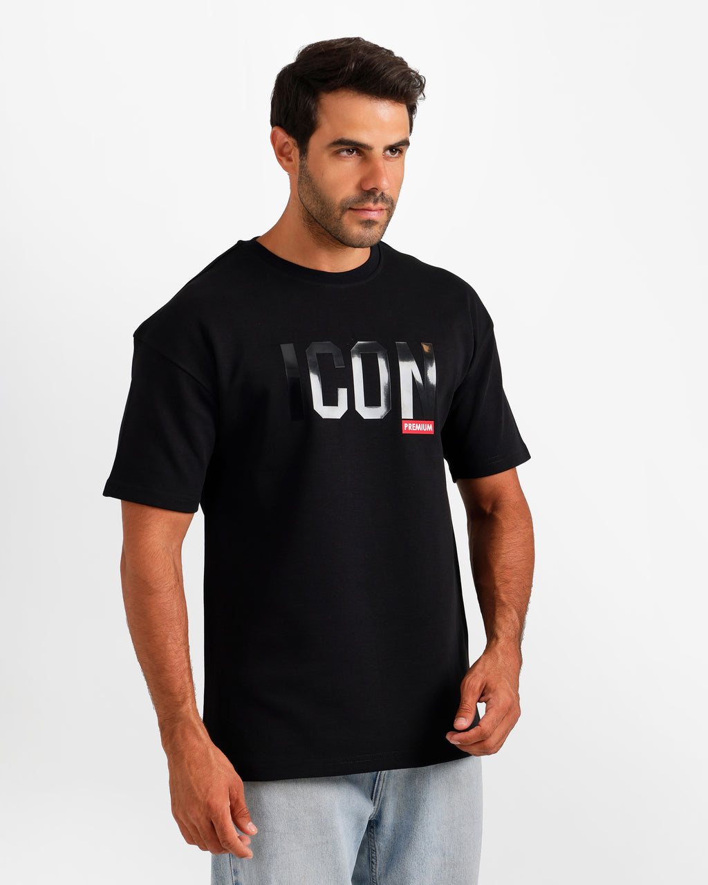 Bold Typography Graphic T-Shirt - Black | ONZE Egypt