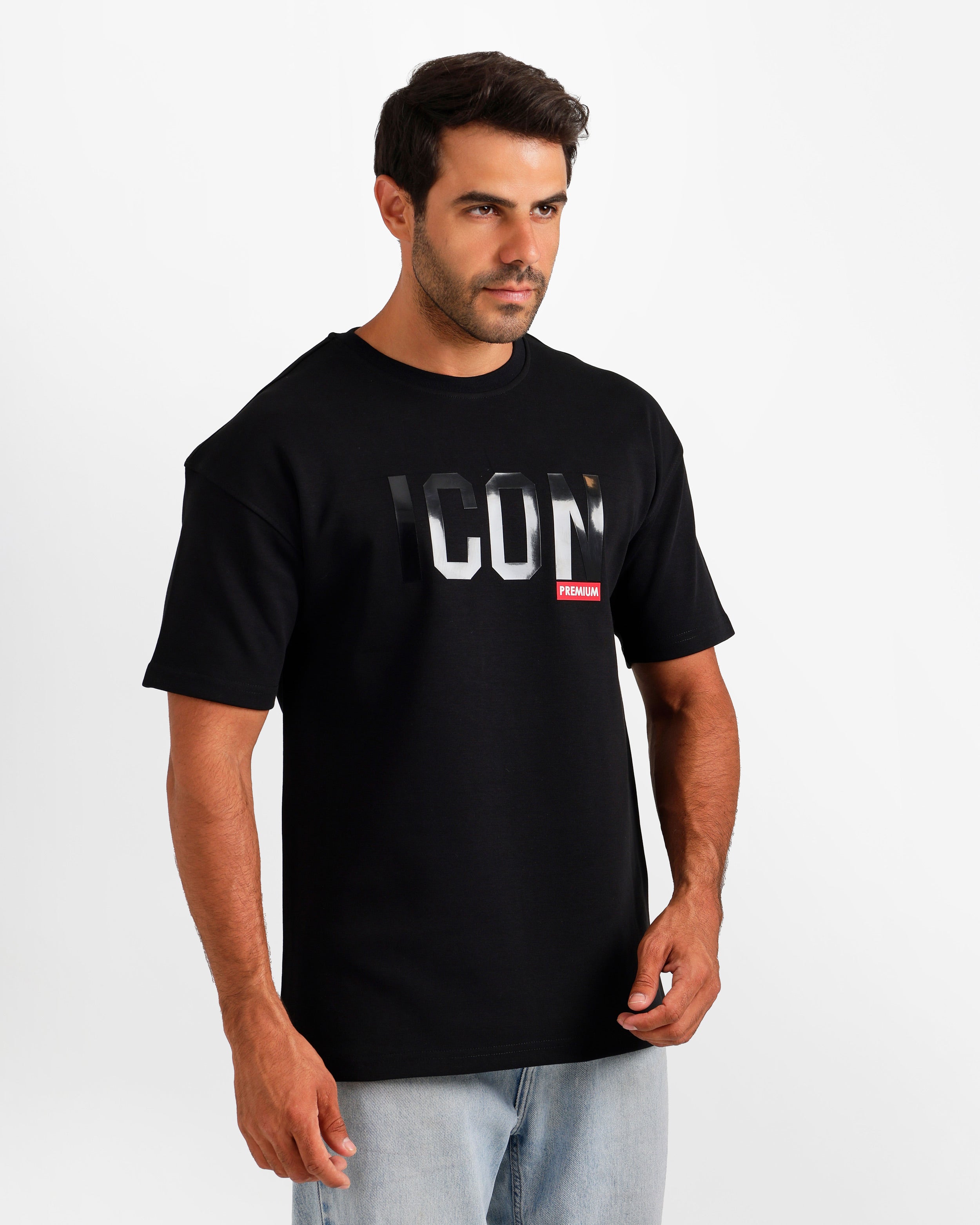Bold Typography Graphic T-Shirt - Black | ONZE Egypt