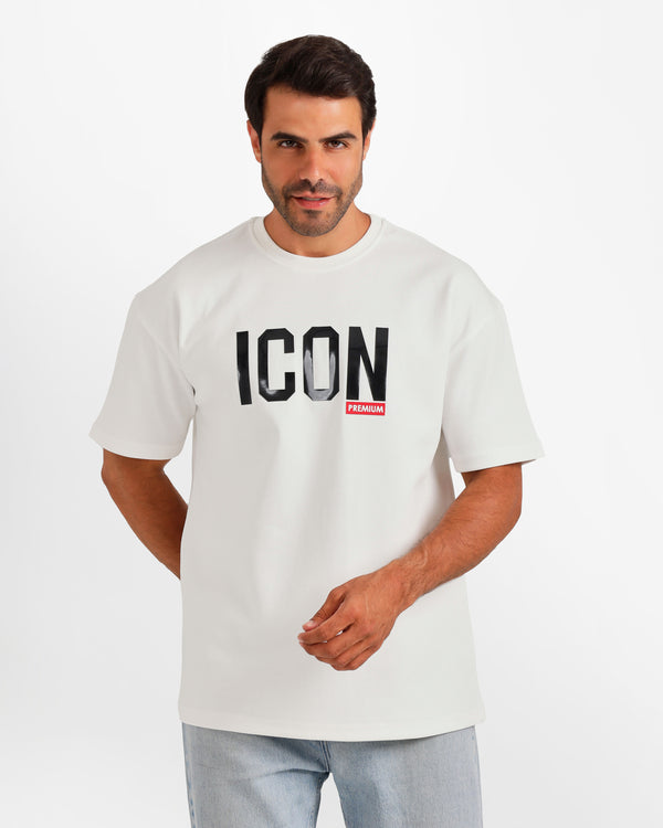 Bold Typography Graphic T-Shirt - White | ONZE Egypt