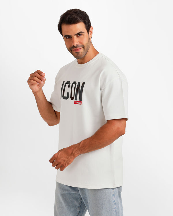 Bold Typography Graphic T-Shirt - White | ONZE Egypt