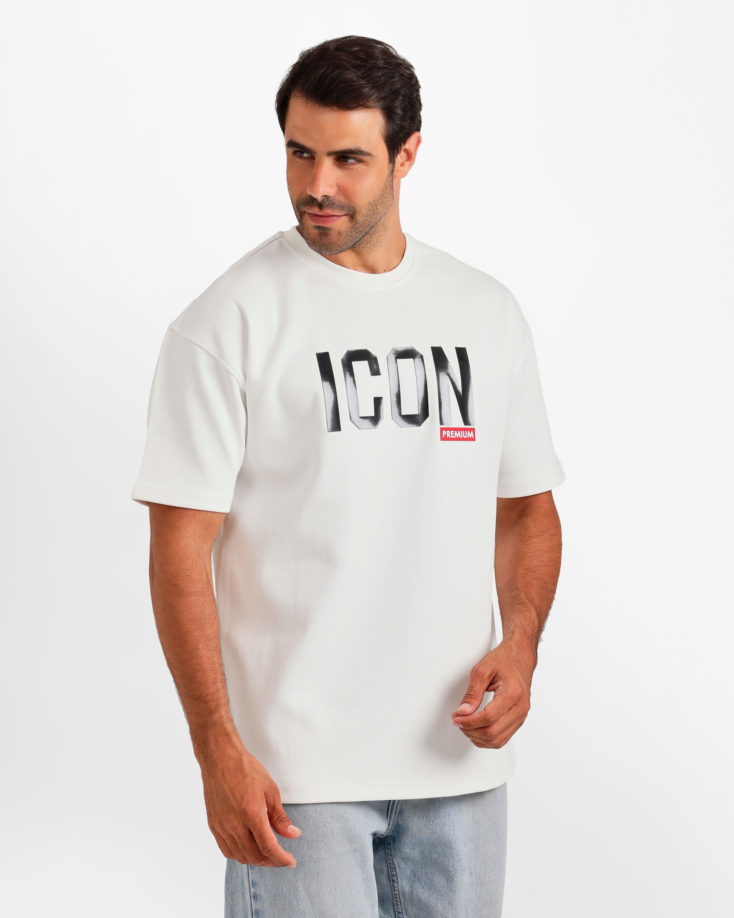 Bold Typography Graphic T-Shirt - White | ONZE Egypt