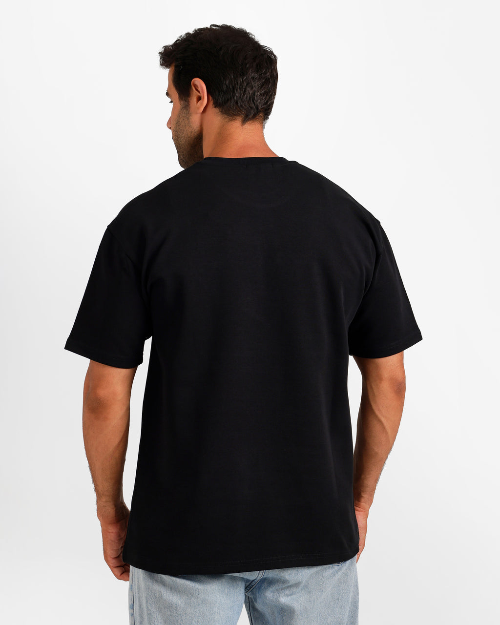 Minimal Dot Pattern Typography T-Shirt - Black | ONZE Egypt