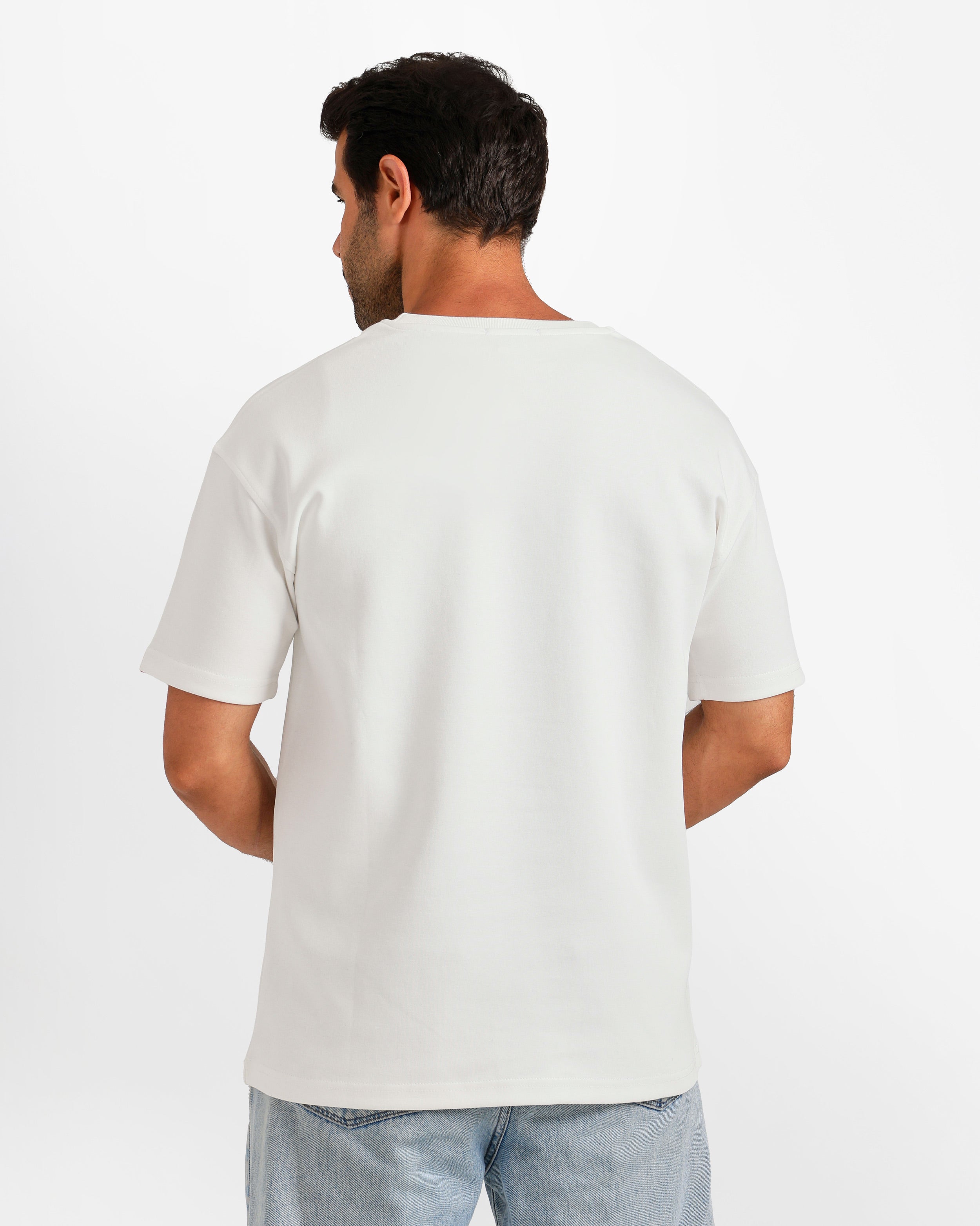 Shark Outline Graphic T-Shirt - White | ONZE Egypt